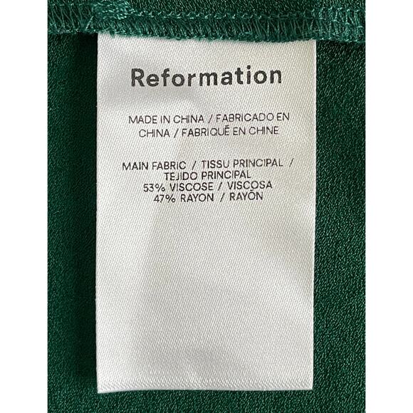 Reformation Baxley Midi Dress Emerald Green Size 8 Holiday Party Formal Wedding - Picture 16 of 16